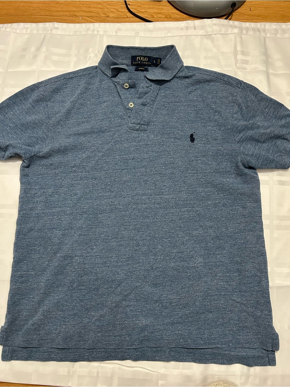 Polo by Ralph Lauren Heathered Blue Short Sleeve Polo